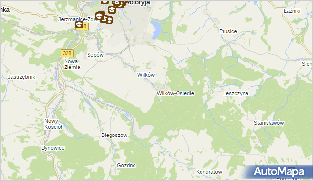 mapa Wilków-Osiedle, Wilków-Osiedle na mapie Targeo