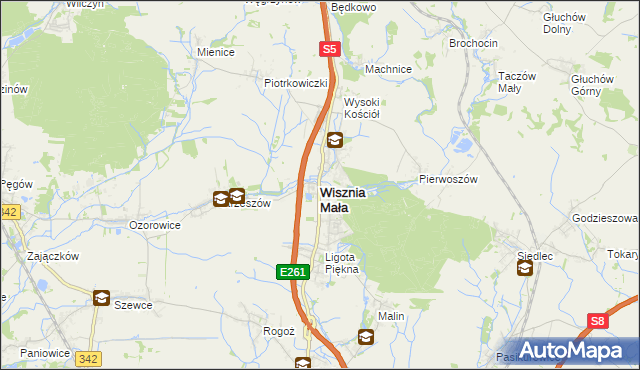 mapa Wisznia Mała, Wisznia Mała na mapie Targeo