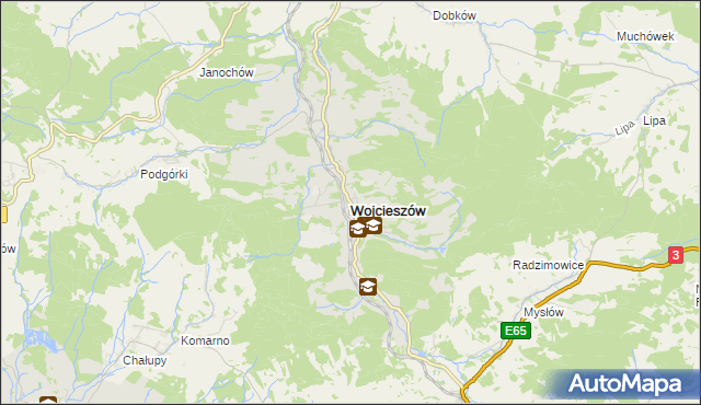 mapa Wojcieszów, Wojcieszów na mapie Targeo