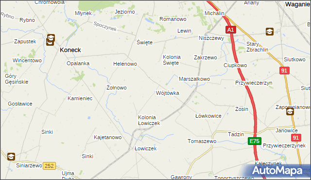 mapa Wójtówka gmina Bądkowo, Wójtówka gmina Bądkowo na mapie Targeo