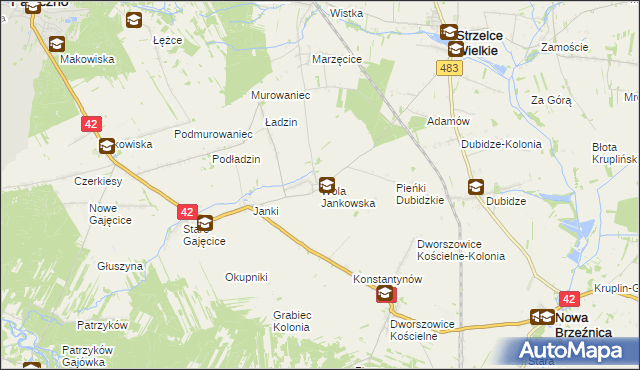 mapa Wola Jankowska, Wola Jankowska na mapie Targeo