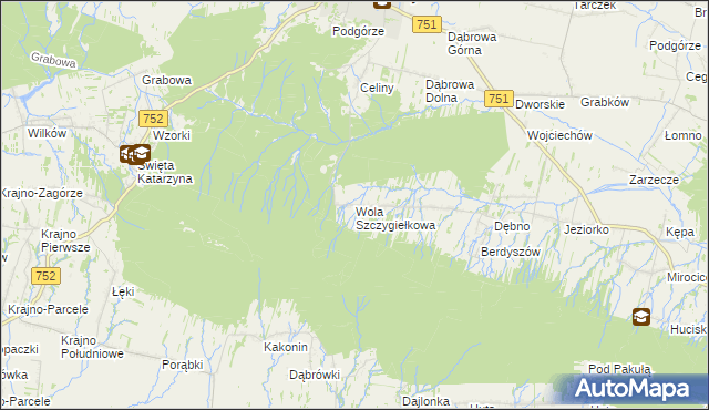 mapa Wola Szczygiełkowa, Wola Szczygiełkowa na mapie Targeo