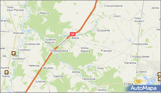 mapa Wólka Babska, Wólka Babska na mapie Targeo