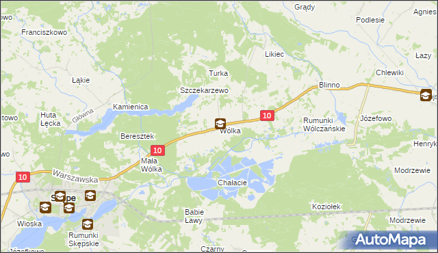 mapa Wólka gmina Skępe, Wólka gmina Skępe na mapie Targeo