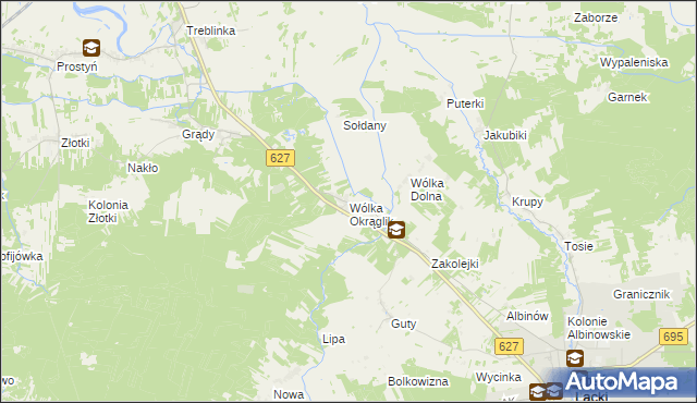 mapa Wólka Okrąglik, Wólka Okrąglik na mapie Targeo