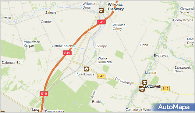 mapa Wólka Rudnicka, Wólka Rudnicka na mapie Targeo