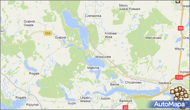 mapa Woszczele, Woszczele na mapie Targeo