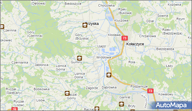 mapa Wróblowa, Wróblowa na mapie Targeo