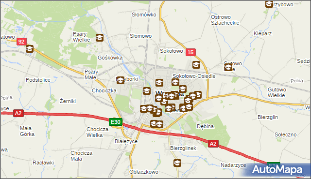 mapa Wrześni, Września na mapie Targeo