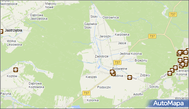 mapa Zadobrze gmina Pionki, Zadobrze gmina Pionki na mapie Targeo