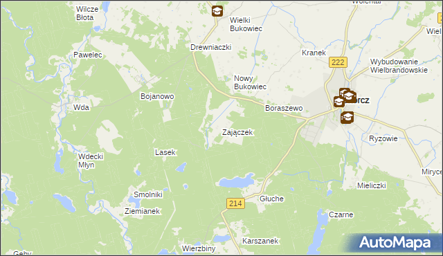 mapa Zajączek gmina Skórcz, Zajączek gmina Skórcz na mapie Targeo