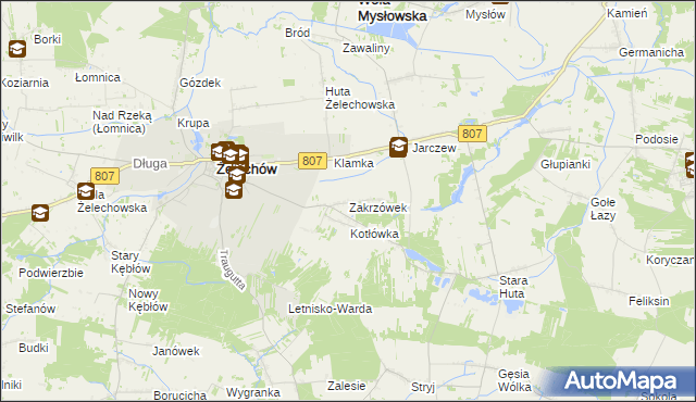 mapa Zakrzówek gmina Żelechów, Zakrzówek gmina Żelechów na mapie Targeo