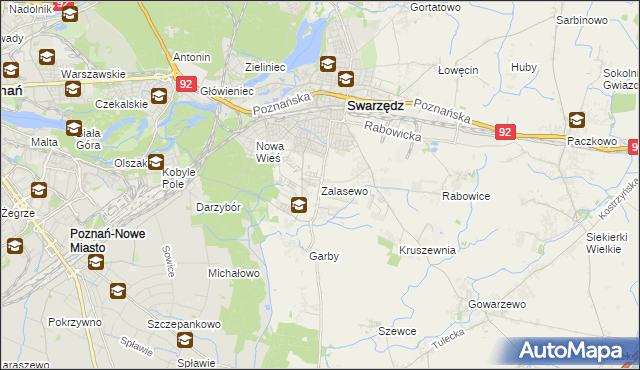 mapa Zalasewo, Zalasewo na mapie Targeo