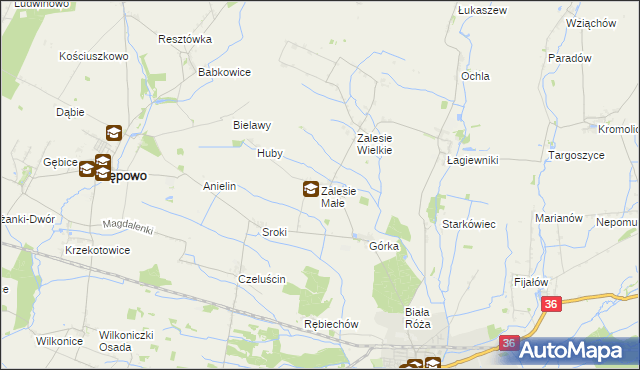 mapa Zalesie Małe, Zalesie Małe na mapie Targeo