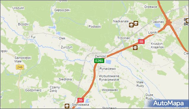 mapa Zamość gmina Szubin, Zamość gmina Szubin na mapie Targeo