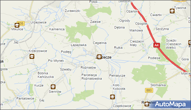 mapa Zarzecze powiat przeworski, Zarzecze powiat przeworski na mapie Targeo