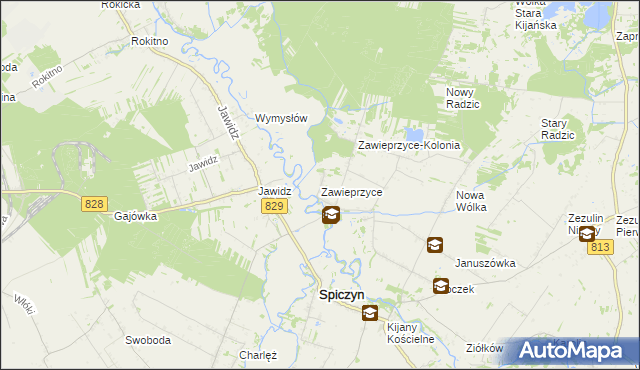 mapa Zawieprzyce, Zawieprzyce na mapie Targeo