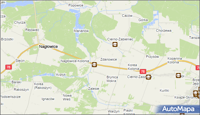 mapa Zdanowice, Zdanowice na mapie Targeo