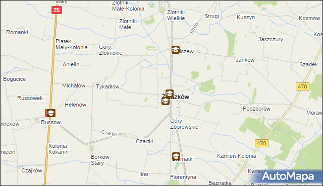 mapa Żelazków powiat kaliski, Żelazków powiat kaliski na mapie Targeo