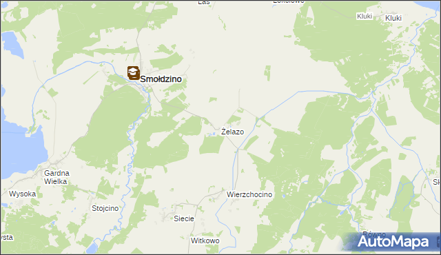 mapa Żelazo gmina Smołdzino, Żelazo gmina Smołdzino na mapie Targeo