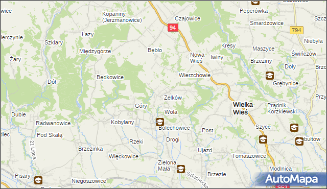 mapa Zelków, Zelków na mapie Targeo