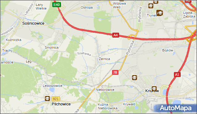 mapa Żernica, Żernica na mapie Targeo