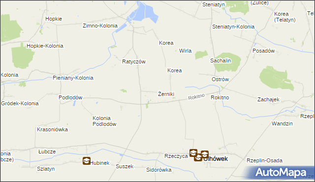 mapa Żerniki gmina Ulhówek, Żerniki gmina Ulhówek na mapie Targeo