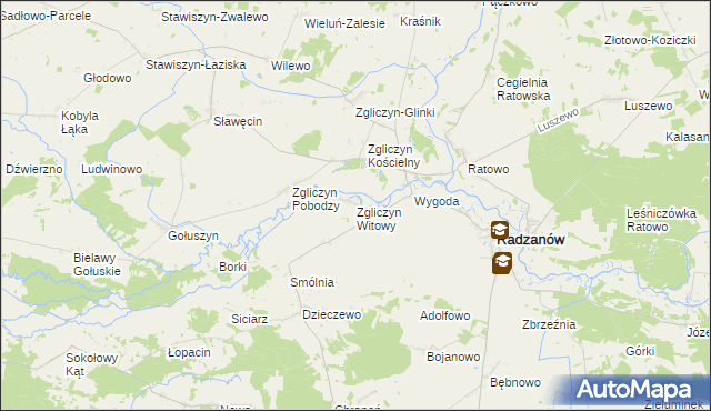 mapa Zgliczyn Witowy, Zgliczyn Witowy na mapie Targeo