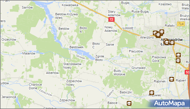 mapa Zgniłe Błoto, Zgniłe Błoto na mapie Targeo