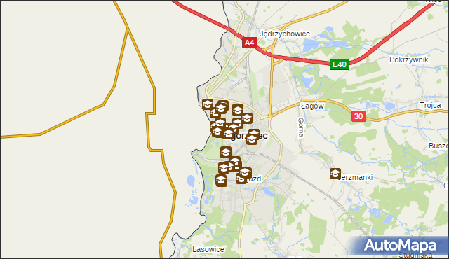 mapa Zgorzelec, Zgorzelec na mapie Targeo