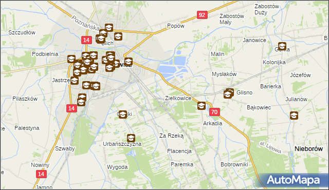 mapa Zielkowice, Zielkowice na mapie Targeo