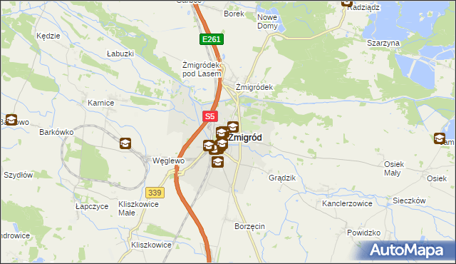 mapa Żmigród, Żmigród na mapie Targeo