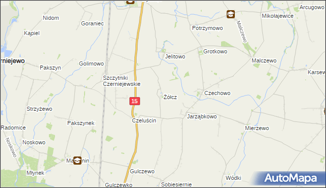 mapa Żółcz, Żółcz na mapie Targeo