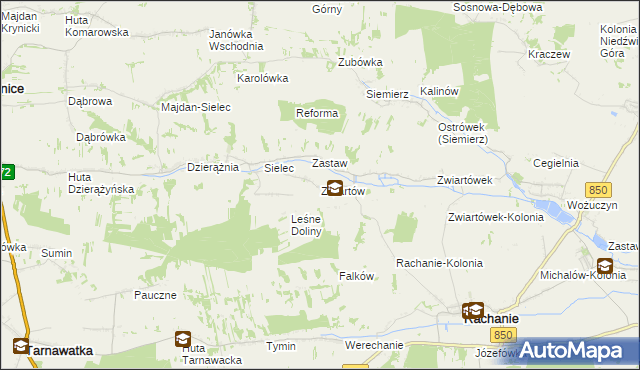 mapa Zwiartów, Zwiartów na mapie Targeo