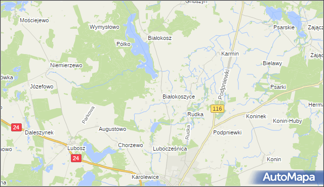 mapa Białokoszyce, Białokoszyce na mapie Targeo
