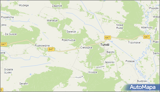mapa Cieloszka, Cieloszka na mapie Targeo