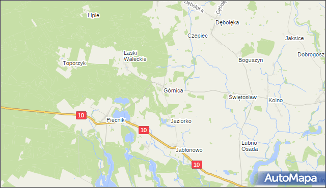 mapa Górnica Osada, Górnica Osada na mapie Targeo