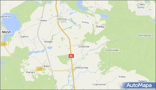 mapa Goszków, Goszków na mapie Targeo