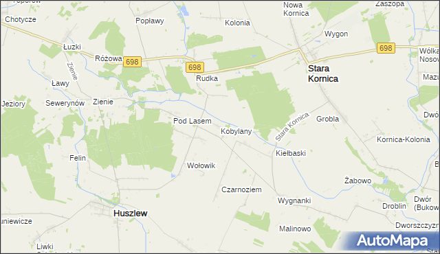 mapa Kobylany gmina Stara Kornica, Kobylany gmina Stara Kornica na mapie Targeo