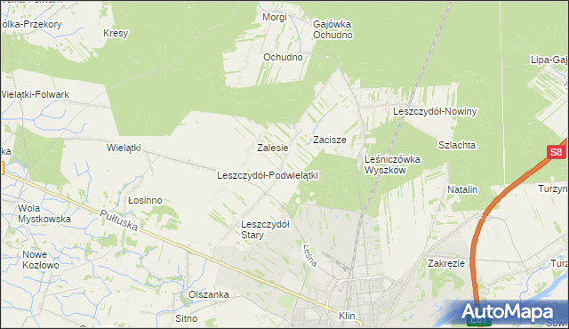 mapa Leszczydół-Pustki, Leszczydół-Pustki na mapie Targeo