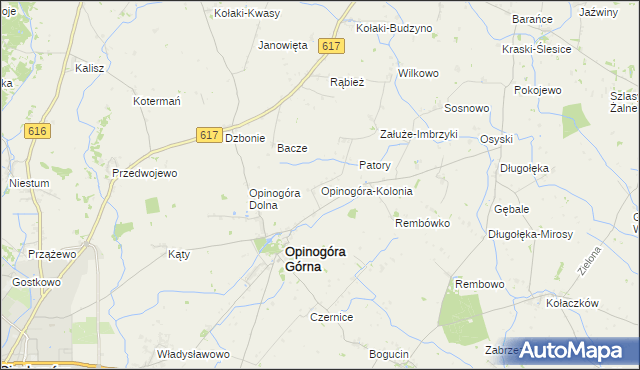 mapa Opinogóra-Kolonia, Opinogóra-Kolonia na mapie Targeo