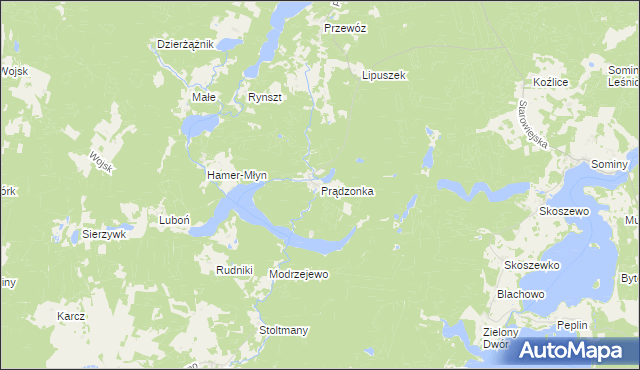 mapa Prądzonka, Prądzonka na mapie Targeo