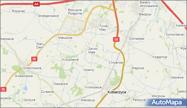 mapa Racławice Wielkie, Racławice Wielkie na mapie Targeo