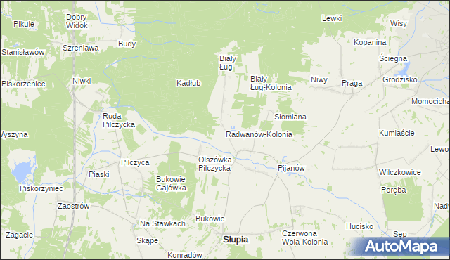 mapa Radwanów-Kolonia, Radwanów-Kolonia na mapie Targeo