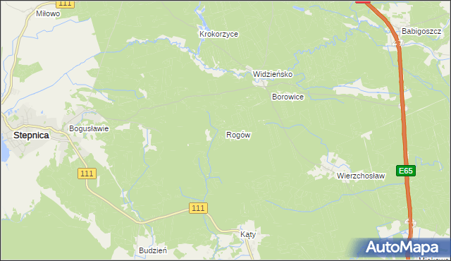 mapa Rogów gmina Stepnica, Rogów gmina Stepnica na mapie Targeo