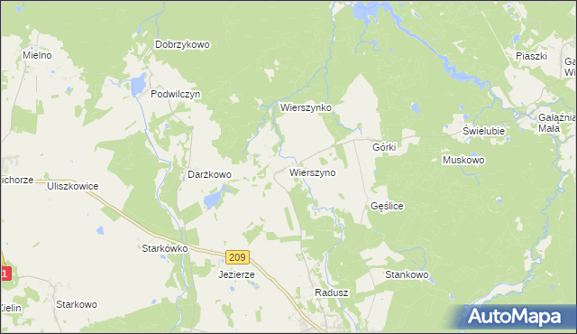 mapa Wierszyno, Wierszyno na mapie Targeo
