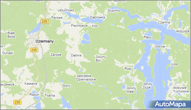 mapa Głuchy Bór, Głuchy Bór na mapie Targeo