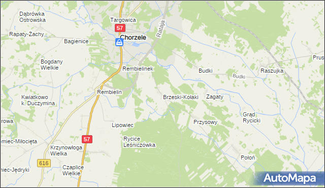 mapa Brzeski-Kołaki, Brzeski-Kołaki na mapie Targeo