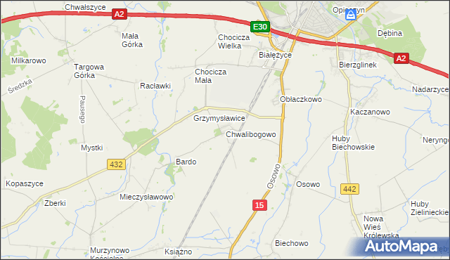 mapa Chwalibogowo gmina Września, Chwalibogowo gmina Września na mapie Targeo