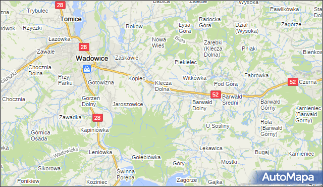 mapa Klecza Górna, Klecza Górna na mapie Targeo